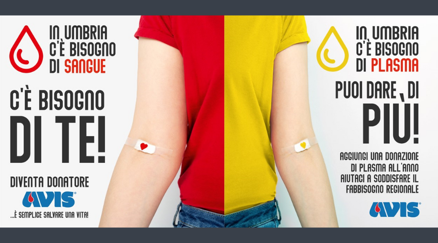 Clicca per accedere all'articolo AVIS Regionale Umbria - Campagna di sensibilizzazione per le donazioni di sangue “C’è Bisogno di Te!” e donazioni di plasma “Puoi dare di Più!”