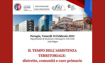 Clicca per accedere all'articolo Università di Perugia 10 febbraio 2023 - “Il Tempo dell’Assistenza Territoriale: Distretto, Comunità e Cure Primarie"