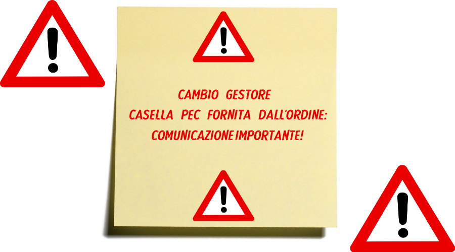 Clicca per accedere all'articolo Avviso importante per i titolari di casella PEC fornita dall'Ordine che ancora non hanno effettuato il passaggio a nuovo gestore